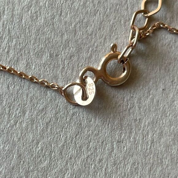 Elegant Gold and Blue Pendant Necklace M348 - Picture 4 of 5